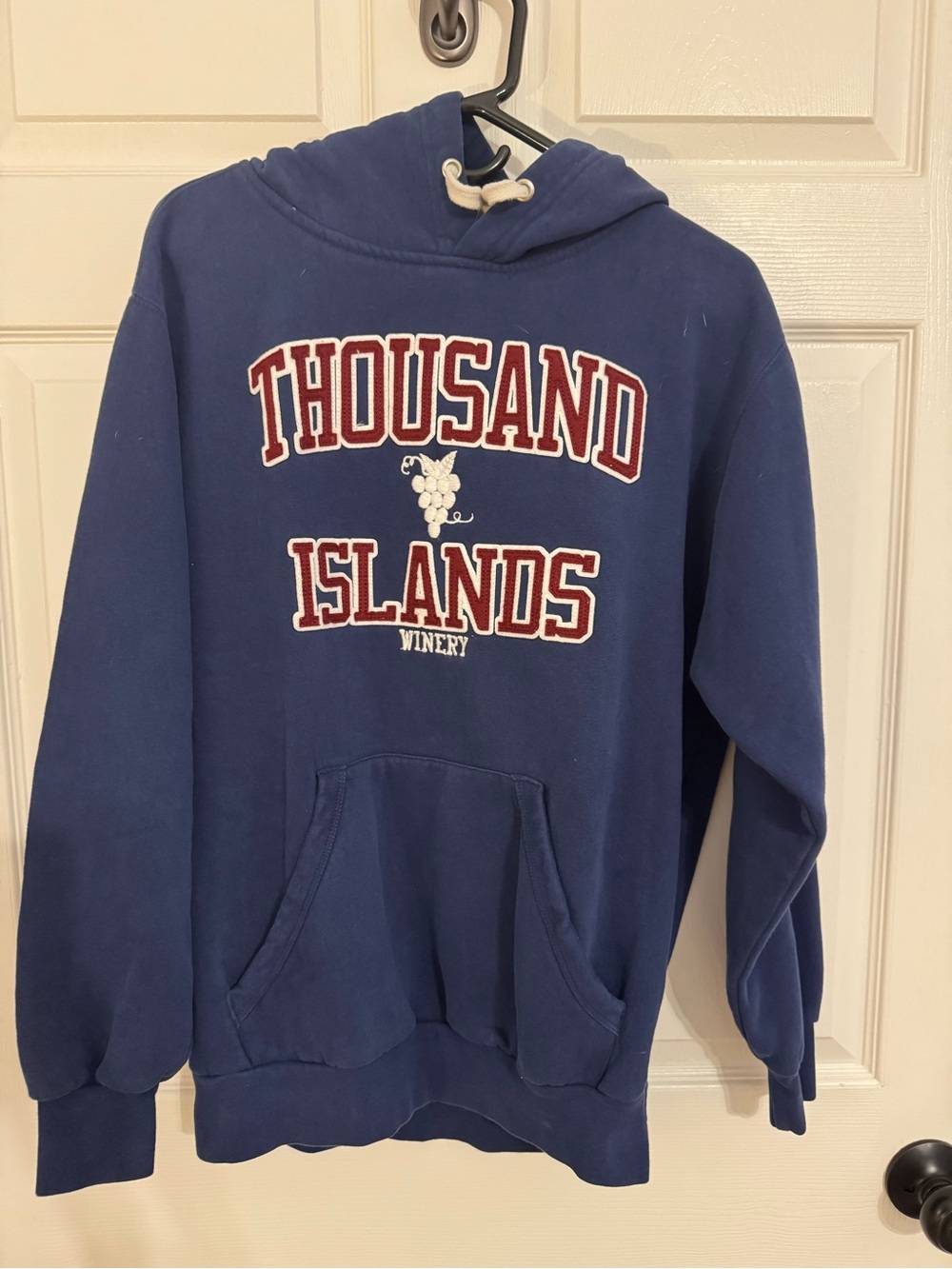 Vintage Thousand Islands Crewneck Hoodie - Navy with Red & White Graphics